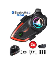 500 Mt Intercom 2 Eşleşmeli Kask Kulaklık Y-80PR Su Geçirmez Bluetooth Motosiklet Intercom Kulaklık