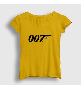 Presmono Kadın Sarı Logo 007 Film James Bond T-Shirt 257998tt (Sarı)