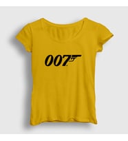 Presmono Kadın Sarı Logo 007 Film James Bond T-Shirt 257998tt (Sarı)