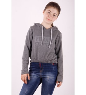 Toontoy Kız Çocuk Female Power Baskılı Sweatshirt (Antrasit Melanj)