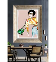 Tablore Modern Moda İllüstrasyonu Şık Kadın Çerçeveli Kanvas Tablo Modern Duvar Dekoru