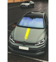 Oto Kaput Şerit Sticker Kılçık Tasarımlı Sarı 15*60 Cm
