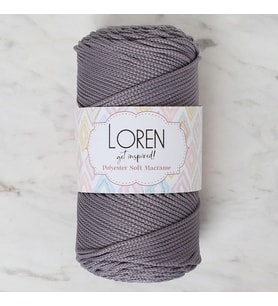 Loren Polyester Soft Macrame Gri El Örgü İpi - LM050 - 34448