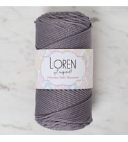 Loren Polyester Soft Macrame Gri El Örgü İpi - LM050 - 34448