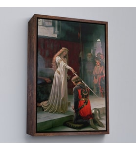 Çerçeveli Edmund Leighton The Accolade Dekoratif Duvar Tablosu (Beyaz)