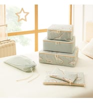 Ocean Home Textile 6'lı Çocuk Odası Dinozor Bavul İçi Düzenleyici Set (Mint Yeşil)