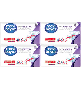 Mavi Beyaz Ped Ekstra Tekstil Yüzeyli Yetişkin Bel Bantlı Hasta Bezi XL Ekstra Büyük 120 Adet
