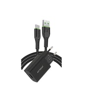 Hytech HY-XE26T Type-C Kablolu 2100MA Ev Şarj 11W + 2,4A Siyah Şarj Adaptör Seti