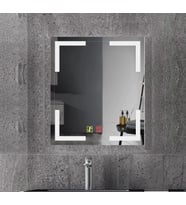 80x120 cm Buğu Çözücülü Dokunmatik Işıklı Kumlamalı Banyo Aynası