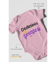 Dedesinin Prensesi Kısa Kollu Bebek Body %100 Pamuk
