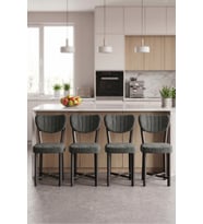 Sandalye 4 Adet Baby Face Kumaş Metal Ayak Modern Mutfak Sandalyesi Cafe Balkon Ofis Elma