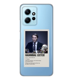 Redmi Note 12 4G Uyumlu Hannibal Lecter Minimalist Poster Desenli Şeffaf Telefon Kılıfı