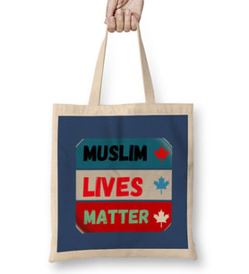 Muslim Lives Matter Canada Stop Racism -Stop Hate Crimes Bez Çanta Uzun Saplı