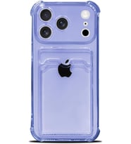 Teknomoda Apple iPhone 17 PRO MAX Kılıf Kartlıklı Anti Şok Korumalı Şeffaf Silikon Lila