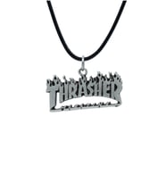Thrasher Magazine Deri ip Kolye - Gümüş Kaplama - Kadın Erkek Kolye - No:942