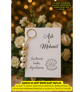 10 Adet İnci Parıltılı Anahtarlık - Kına Hediyesi - Nişan Hediyesi - Hoşgeldin Hediyesi - Bride
