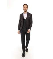 Jan Carlucci Yünlü Slimfit Yelekli Drop 6 Takım