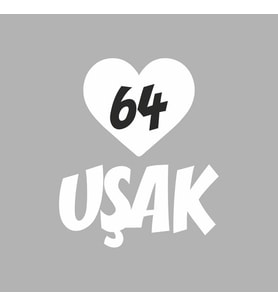 Kalpli 64 Uşak Araba Sticker siyah 20x15 CM (Beyaz)