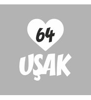 Kalpli 64 Uşak Araba Sticker siyah 20x15 CM (Beyaz)