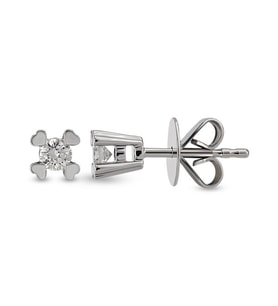 0.16 Ct Tektaş Pırlanta Kalp Tırnak Küpe TKPE4 (Çok Renkli)