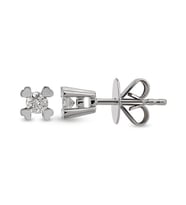 0.16 Ct Tektaş Pırlanta Kalp Tırnak Küpe TKPE4 (Çok Renkli)