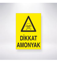 Dikkat Amonyak 21x28 Arkası Yapışkanlı Levha
