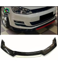 Vw Golf 7 - 7 FL Beyaz Renkli Şeritli Dilli Ön Lip 4 Prç Parlak Siyah ABS 2012 - 2019