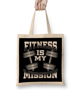 Fitness Is My Mission Motivated Weightlifting Gym Bez Çanta Uzun Saplı