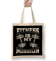 Fitness Is My Mission Motivated Weightlifting Gym Bez Çanta Uzun Saplı