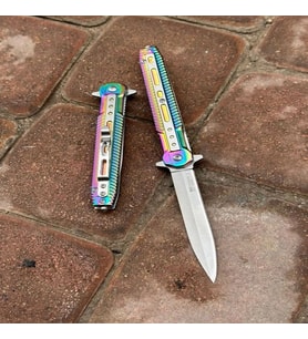 Knivox M390 Gökkuşağı Metal Beyfendi Kamp Çakısı