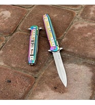 Knivox M390 Gökkuşağı Metal Beyfendi Kamp Çakısı