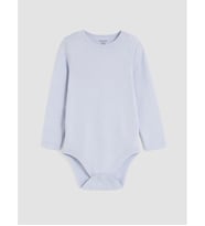LCW baby Mavi Bisiklet Yaka Erkek Bebek Çıtçıtlı Body