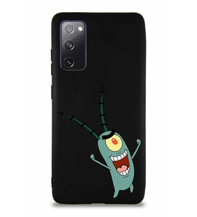 Samsung Galaxy S20 FE Soft Premier Kapak Plankton Tasarımlı Silikon Kılıf - Siyah (Şeffaf)