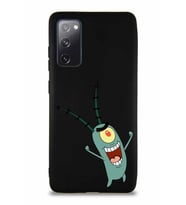 Samsung Galaxy S20 FE Soft Premier Kapak Plankton Tasarımlı Silikon Kılıf - Siyah (Şeffaf)