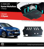 S-Dizayn Citroen C. Elysee Çelik Karter Muhafaza 2013 Üzeri A+ Kalite (Karışık)