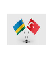 Ruanda Bayrağı ve Türkiye Bayrağı İkili Saten Masa Bayrağı Takımı