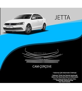 Volkswagen Jetta Uyumlu Krom Cam Çerçevesi 2014-2018 Model 12 Parça (Karışık)
