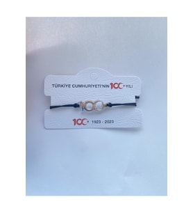 100. Yıl Asansör ipli Bileklik Gümüş 1 adet (Çok Renkli)