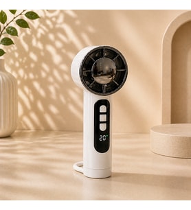 Dijital Ekranlı Mini Fan USB Şarjlı Taşınabilir Sessiz Güçlü El Fanı Premium Tasarım
