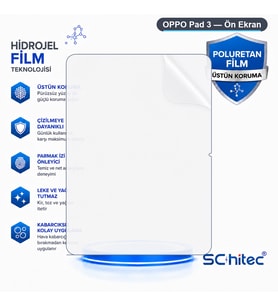 SChitec OPPO Pad 3 Uyumlu Ön Yüzey Nano Şeffaf Hidrojel Ekran Koruyucu