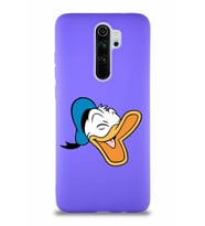 Xiaomi Redmi Note 8 Pro Soft Premier Kapak Donald Duck-E Tasarımlı Silikon Kılıf - Mor (Şeffaf)