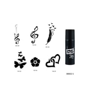 Nota ve Kalpler Spray Tattoo Geçici Sprey Dövme Seti