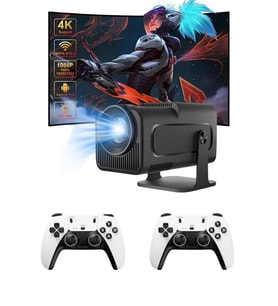 Çift Kollu Game Box Projeksiyon Cihazı Kumandalı Android Tv Dahili Hoparlör