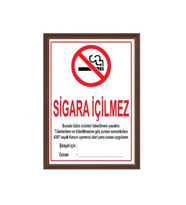 MDF Çerçeveli 50x70 cm Sigara İçilmez Levhası, şık ve dikkat çekici tasarım