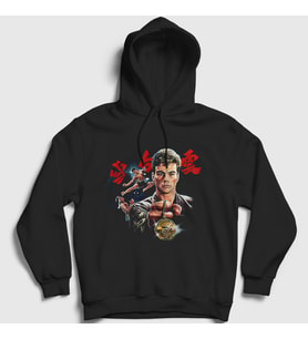 Presmono Unisex Siyah Bloodsport V2 Film Jean Claude Van Damme Kapüşonlu Sweatshirt 258940tt
