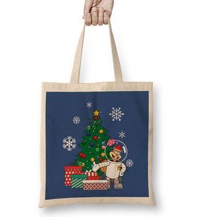 Sandy Cheeks Around The Christmas Tree Spongebob Bez Çanta Uzun Saplı