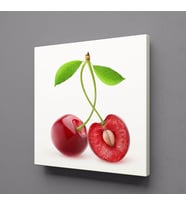 KİRAZ İKİLİ KANVAS TABLO 25x25cm (Karışık)