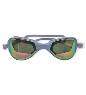 Aynalı Yüzücü Gözlüğü Silikon Kulaklık Hediyeli GRİ - 9009-M