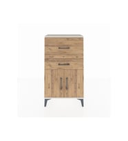 Arges Komodin Tek Raflı 2 Çekmeceli 2 Kapaklı 60x30x106 Aytaşı-Çam