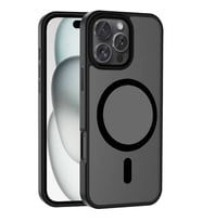 Apple iPhone 16 Pro Max Uyumlu Kılıf M-safe Şarj Özellikli Mat Arka Yüzey Zore Sio Kapak (Siyah)